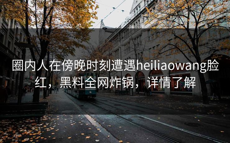 圈内人在傍晚时刻遭遇heiliaowang脸红，黑料全网炸锅，详情了解