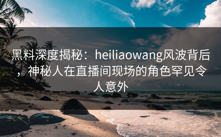 黑料深度揭秘：heiliaowang风波背后，神秘人在直播间现场的角色罕见令人意外